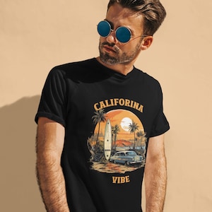 California Vibe Unisex T-shirt, Surfing Tee, Beach Graphic Shirt, West Coast Apparel, Summer Vibes Top