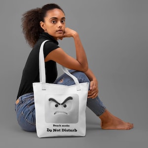 Bolsa de mano con caras divertidas: bolsa de supermercado reutilizable con dibujos animados, bolso de hombro ecológico, bolsa de compras, regalo para ella
