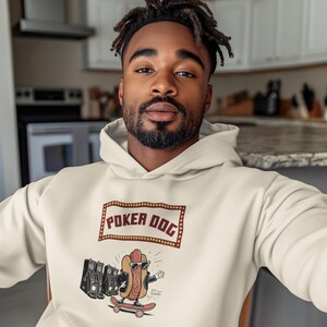 Moletom com capuz de jogador de pôquer | Moletom engraçado de jogo de azar, vestuário de cassino, presente de jogador de cartas, moletom com capuz de lã de três painéis para cachorro