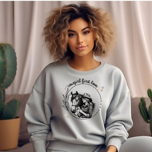 Cowgirl-sweater, kaartspel trui met ronde hals, casual game-avondkleding, cadeau casinoliefhebber, unisex hoodie, grappig