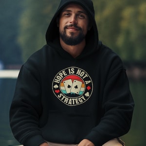 Moletom com capuz de pôquer, moletom com capuz de lã de três painéis Old Men Poker. Moletom, presente para amantes de jogos de cartas, roupas com tema de cassino, roupas masculinas para jogos de azar, aconchegante