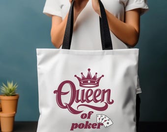 Poker Tote Bag: Queen of Poker Card Game Accessory