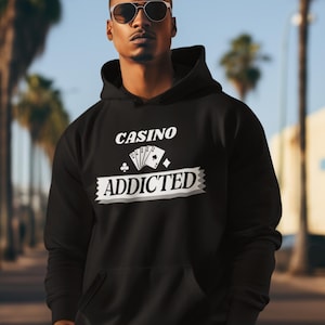 Sudadera de póker, sudadera de casino para amantes de los juegos de cartas, ropa de juego, regalo de juego, ropa para una noche de póker, casino