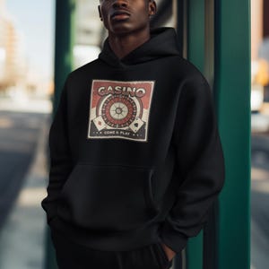 Sudadera unisex con capucha de póker para casinos y juegos de cartas: regalo para amantes de las apuestas, ropa para juegos de azar, jersey para aficionados al casino.