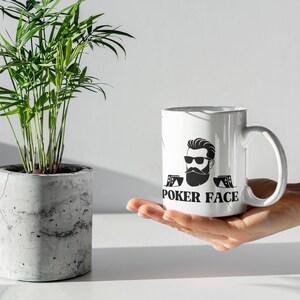 Poker Face Mug ,game vibe, Gambling cup,Gambler mug, Card Game Gift, casino player gift, poker cup