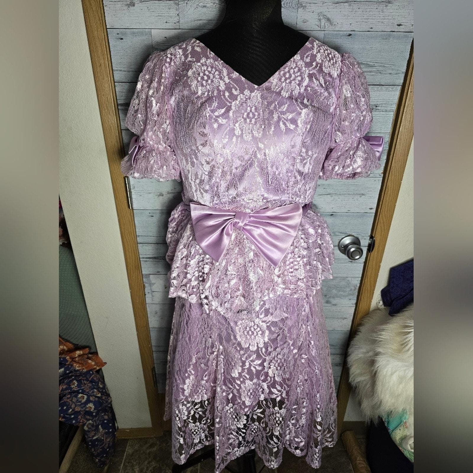 strapless open back dress 80s 90s Purple Peplum Vintage Dress 20s Middy Sailor Inspired Medium Sabino VFG