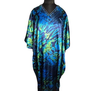 tie dye print satin effect dress Tie Dye Satin Maxi Dress I Too Fashion