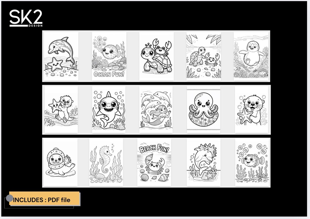 100 Cute Ocean Animals Coloring Pages Adult and Kid Coloring Pages ...