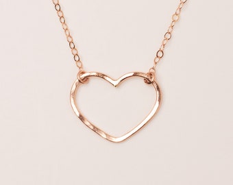 Emily in Paris Petite Open Heart Necklace: 14kt Gold Filled Heart Jewelry