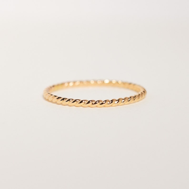 Rope Ring, Simple Ring, Gold Band, Stacker ring, Stackable ring, Dainty Ring, Gold Fill Ring, Silver ring, Rose Gold ring, Gold rope ring image 1