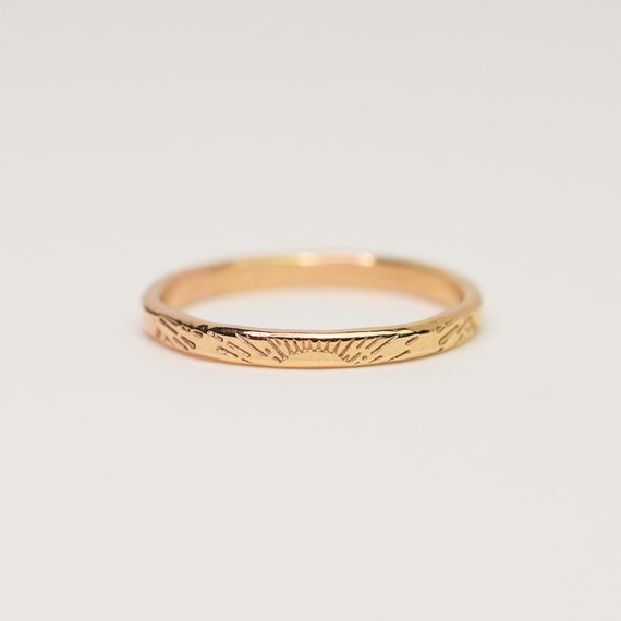 Handmade 14k Gold Filled Sun Ring: Dainty Sunburst Stackable Band