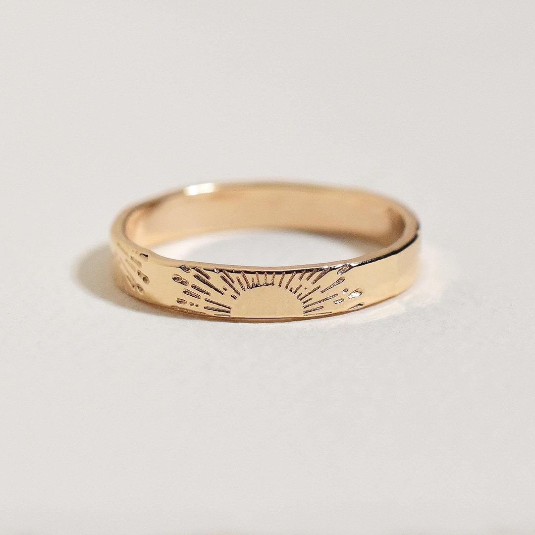 指輪・リング Combination Matte Silver & 10K Gold Round / The Sun Ring zir1790y_1.jpg