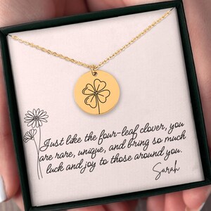 Collar de trébol, joyería con mensaje de regalo, collar minimalista, collar de verano, regalo de collar de corazón de trébol, collar de trébol de plata