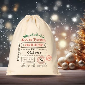 Christmas Santa Sack, Santa Mail, Kids Gifts Bag, Christmas Bag, Personalized Santa Bag, Custom Santa Sack, Christmas sack, Gifts Tote Bag