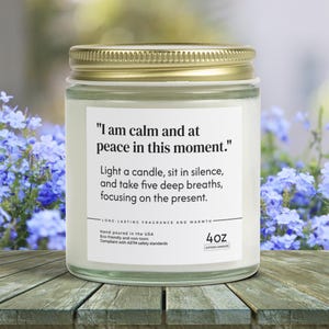 Vela de autocuidado, vela calmante de estresse, vela de afirmação e ação de autocuidado, presente de autocuidado, vela perfumada de relaxamento e saúde mental