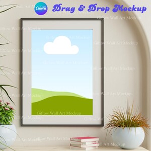 Digital Download Wall Art Frame, Canva Poster Frame Template, Wall Art Mockup, Drag and Drop Wall Art mock-up, Custom photo frame, Template