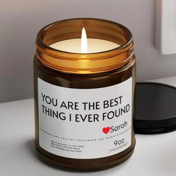 Amber Jar Candle, Gift for Friend, Gift for Husband, Gift for Wife