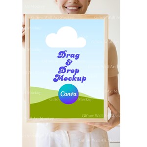 Wall Art Frame Mockup, Canva Poster Frame Template, High Quality Wall Art Mockup, Drag and Drop Wall Art mock-up, Canva Wall frame template