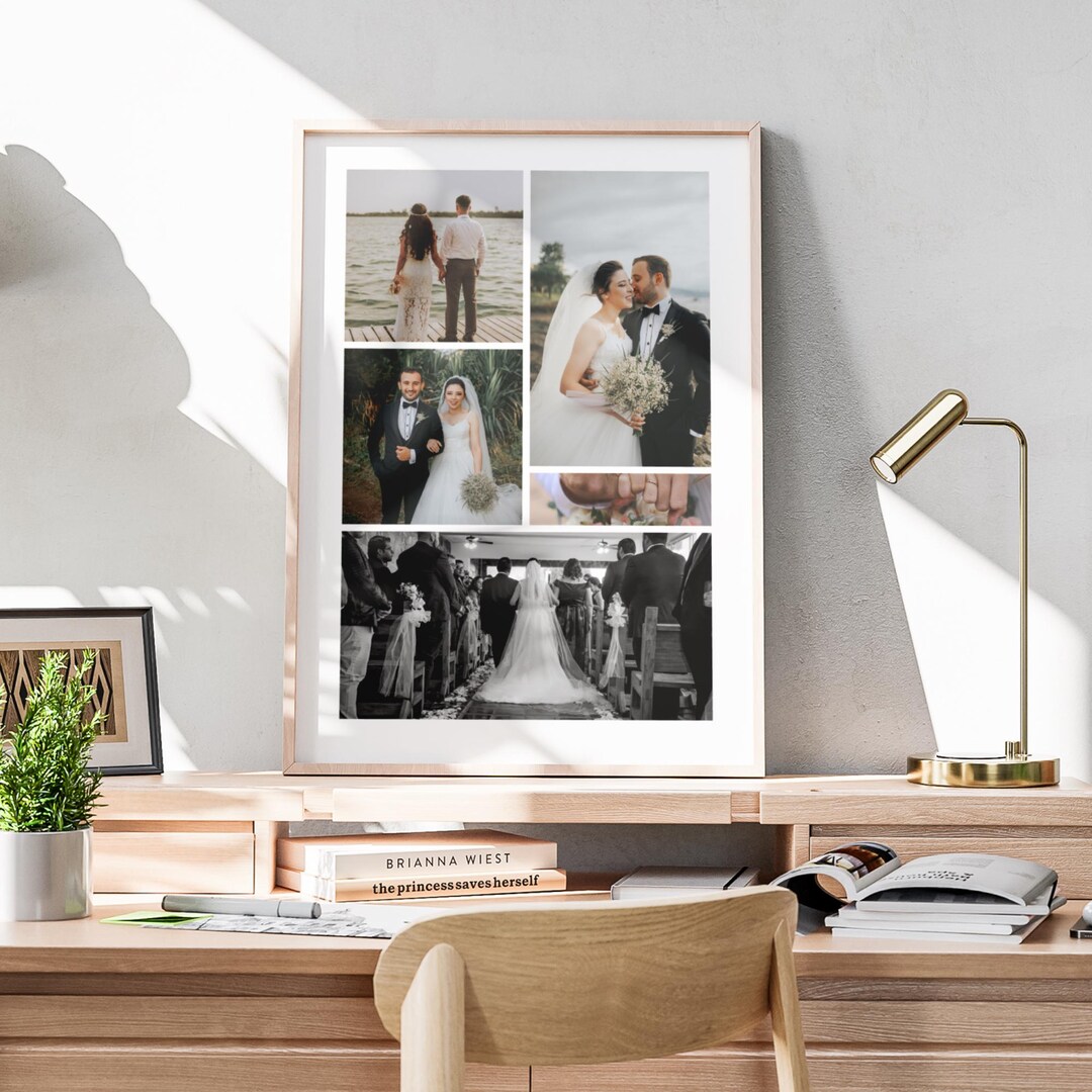 Wedding Photo Collage, Personalized Wedding Photo Template, Canva Photo