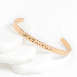 Personalized cuff bracelet, handwriting bracelet, grandmother bangles gift, mama bracelet, Mother&#39;s day bracelet with kids names