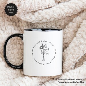 Birth flower gifts, Birthmonth Coffee Mugs, Personalized birth month mugs, Birthday gift, Mother&#39;s Day gift mug, Colorful birth flower mugs