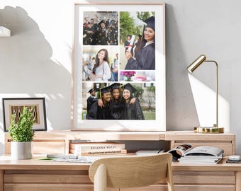 Plantilla de collage de fotos de graduación: Arte mural personalizado (descarga digital de Canva)