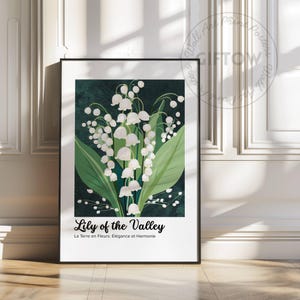 Birth month prints, Birth Flower Wall Art Decor, Birth flower digital prints, Lily of the Valley-May, birth flower gifts, birthday gift