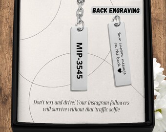 Personalized German Truck Driver License Plate Keychain – Custom Name/Number Plate, Silver Metal, Made In Germany