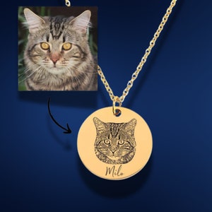 Cat necklace custom cat photo name necklace, Custom Pet Jewelry, Cat Jewelry, Cat Gifts For Cat Lovers, Cat Memorials Gift Cat mom gifts