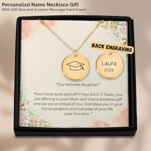 Cadeaux de remise des diplômes de doctorat, collier de remise des diplômes, collier de remise des diplômes, boîte-cadeau de bijoux, cadeau de remise des diplômes d'études secondaires, collier monogramme