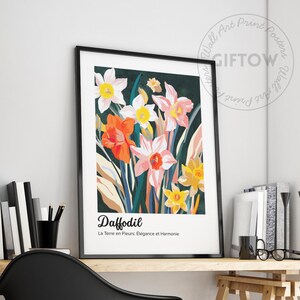 Birth month prints, Birth Month Flower Wall Art, Birth flower digital prints, Daffodil-March, ISO print sizes, Birthday gift posters
