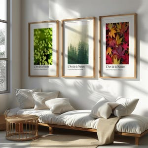 Nature Wall Art Print Posters set of 3, Modern Home Office Decor, ISO sizes wall art prints, Digital Three Gallery Wall Art Decoration Set