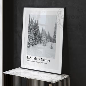 Nature wall poster, Snow Forest Wall Art Print, Modern Home Office Decor, ISO print sizes wall poster, digital print, gift for nature lover