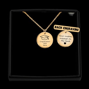 Colar de formatura da faculdade, presentes personalizados, colar de monograma de boné de graduação, presente de formatura de doutorado, joias de cartão de mensagem, presente de agradecimento