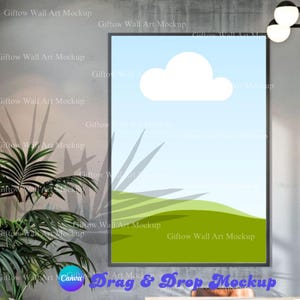 Wall Art Frame Mockup, Canva Poster Frame Template, High Quality Wall Art Mockup, Drag and Drop Wall Art mock-up, Canva Poster template link