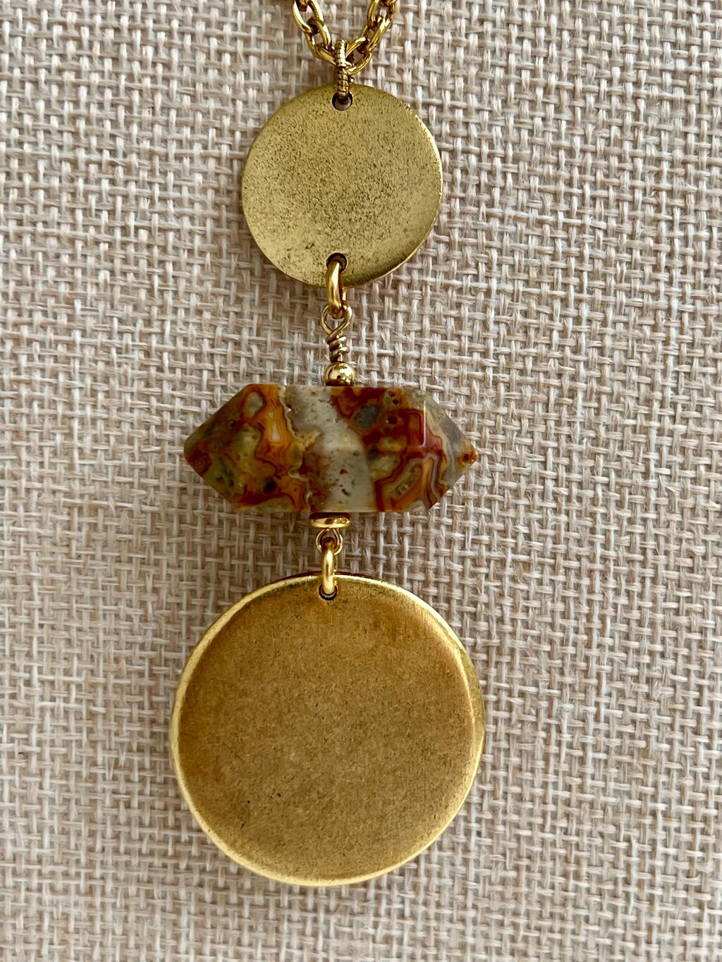Collana Donna Con Ciondolo A Strati E Moneta Vintage – Catena A Graffetta Oro, Gioielli Punk Per Ragazze