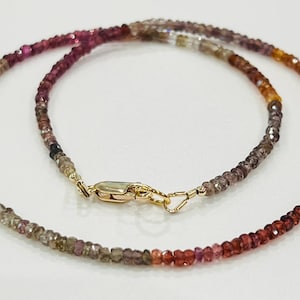 Tunduru Sapphire Beaded Necklace 3.5mm Faceted Rondelle Tunduru Sapphire Necklace Beaded Semi-Precious Gemstone Necklace Sapphire Necklace