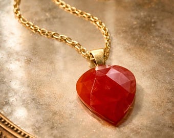 Collar de cornalina: delicado collar de capas de cadena de oro con cornalina facetada, largo ajustable.