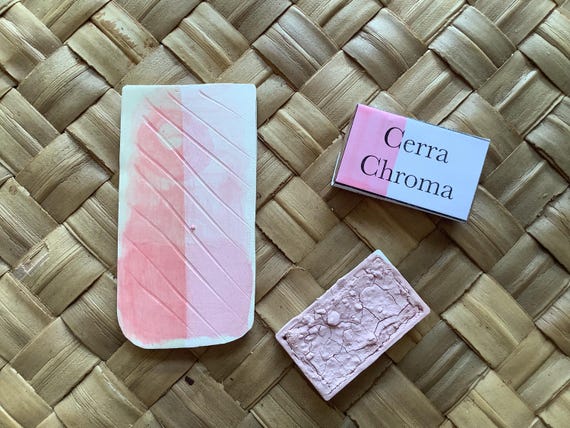 Pink Ceramic Underglaze.  Cone 06-10.  Cadmium and Lead Free.  Large Pans of Dried Underglaze for Watercolor Effect.  Cerra Chroma.