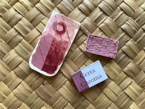 Wine Maroon Ceramic Underglaze Pan: Watercolor Effect, Cone 06-10