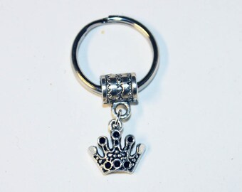 Silver CROWN Key Chain Key Ring Key Holder Key Fob KC-Gen003B/AM