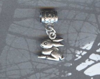 Silver Bunny Rabbit Lrg Hole Bead Fits All European Style Charm Bracelet Jewelry Pnd-ANM027
