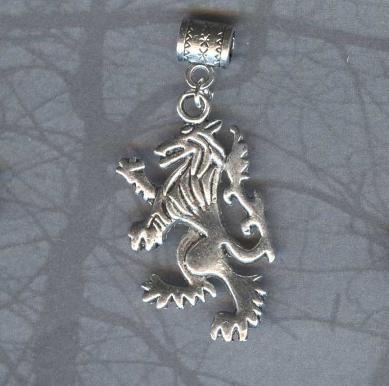 Add a Bead Charm Bracelet Jewelry Silver Lion Rampant Lrg Hole Bead Fits All European