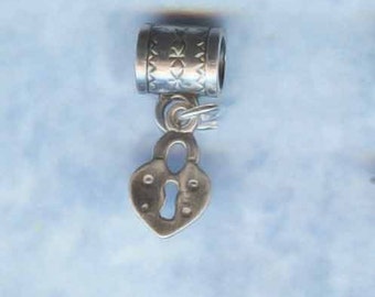 Sterling Silver Petite Lock Lrg Hole Bead Fits All European Styles of  Add a Bead Charm Bracelet Jewelry AAB-2020