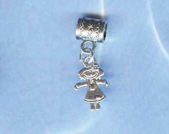 Silver SCARECROW Lrg Hole / Big Hole Bead Fits all European Add a Bead Charm Bracelet Jewelry Pnd-Gen030