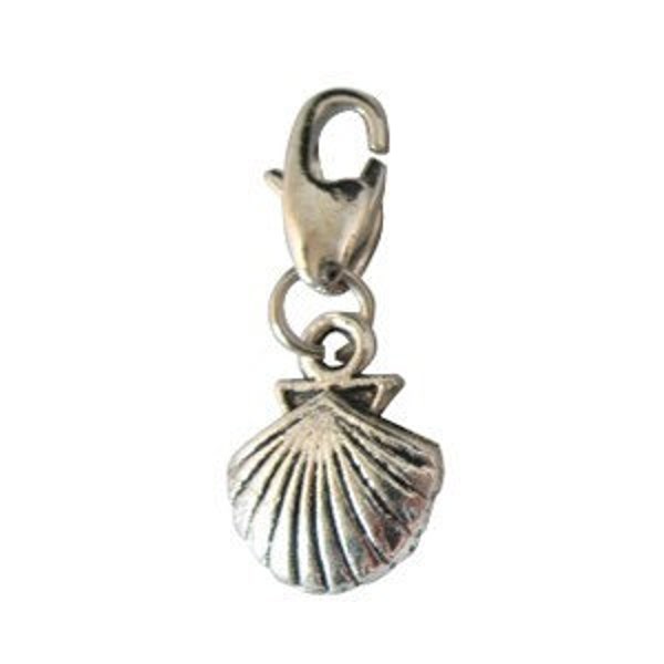 Silver Sea Shell Clip On Style Bracelets Necklaces Charm Holders or Pet Collar Charm Sb-A61