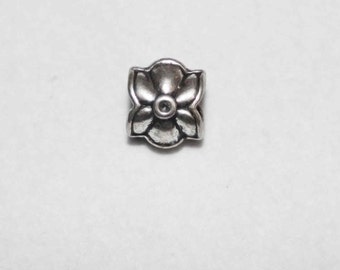 Silver Floral Big Hole Bead Fits All European  Add a Bead Charm Bracelet Jewelry BHB-001