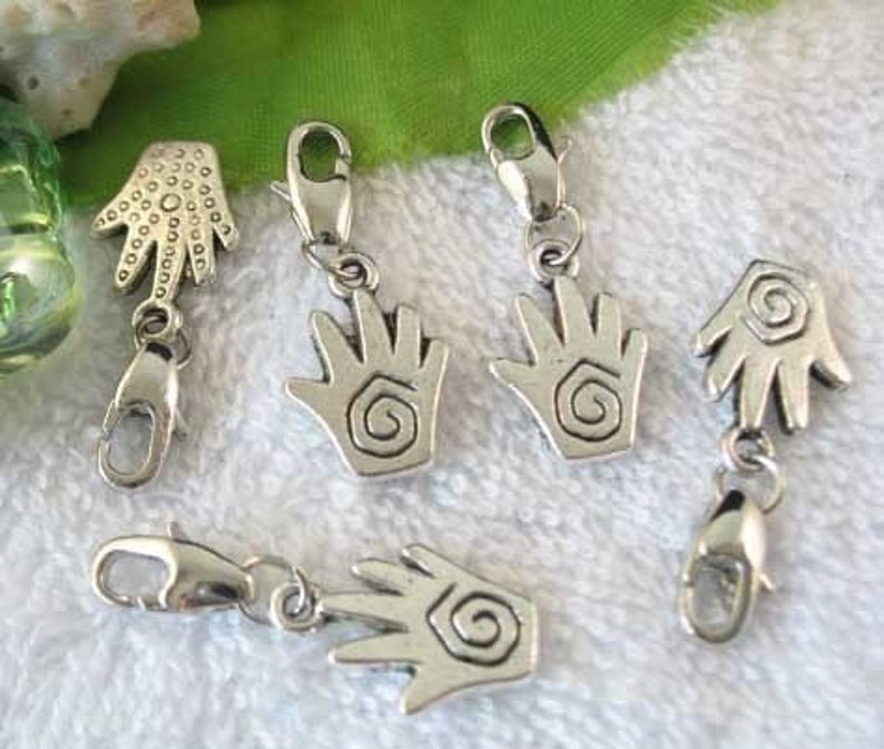 Reiki Charm, Spiral Hand Charm, Healing Hand Charm, Healer Charm, Clip On Charm, Bracelet Charm, Necklace Charm, Charm Holder, Pet Charm 16 image 2