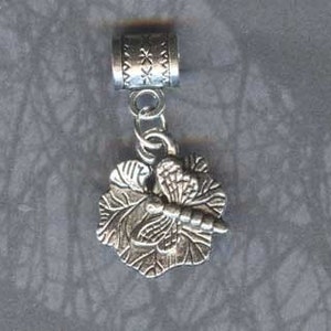 Silver Dragonfly on Leaf Star Lrg Hole Bead Fits All European Style Add a Bead Charm Bracelet Jewelry PND-ANM010