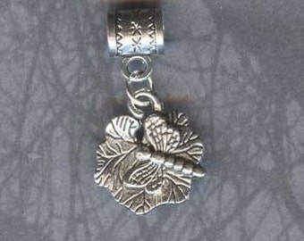 Silver Dragonfly on Leaf Star Lrg Hole Bead Fits All European Style Add a Bead Charm Bracelet Jewelry PND-ANM010